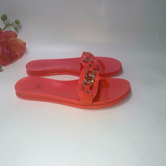 Vince Camuto Jelly Slides Coral 7-M - Picture 2 of 5